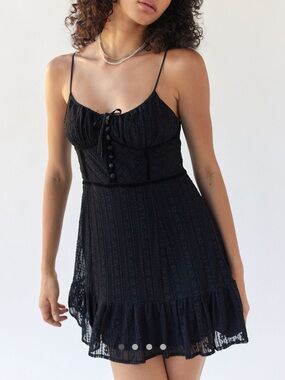Urban outfitters silvana black lace mini dress